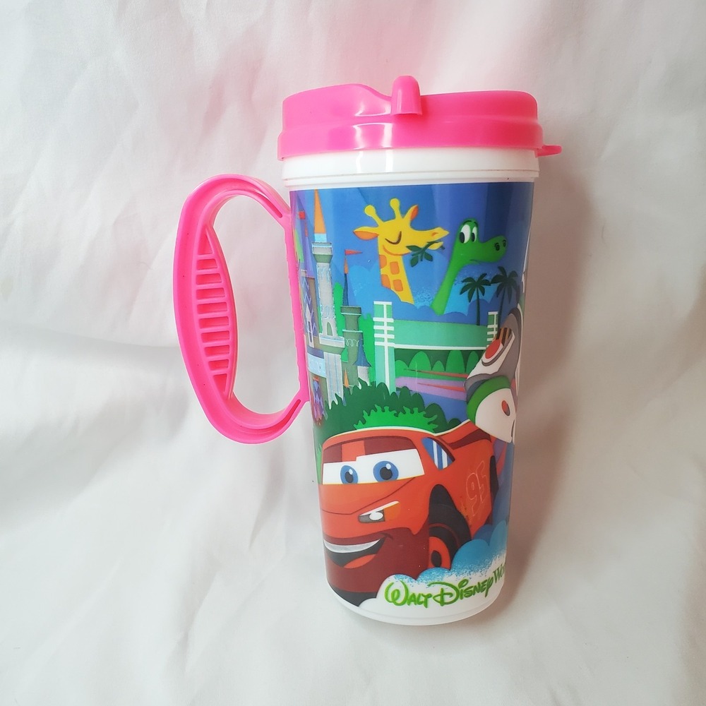 Walt Disney World Parks Resort Refillable Mug Cars Buzz Lightyear Pink 16oz